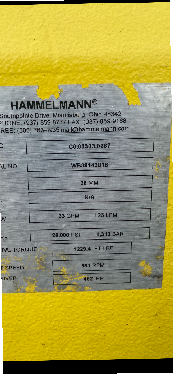 2021 Hammelmann 20k 462 hydro blaster 