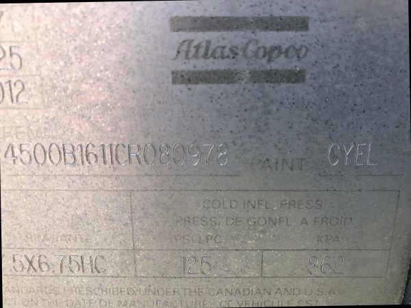 2012 Atlas Copco XAS750 S# HOP080978